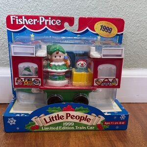 Fisher-Price Little People 1999 Train Car - Red and Green
